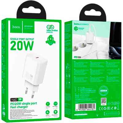 Зарядний пристрій HOCO N60 Gentle USB-C PD20W White (6942007644181) Вінниця