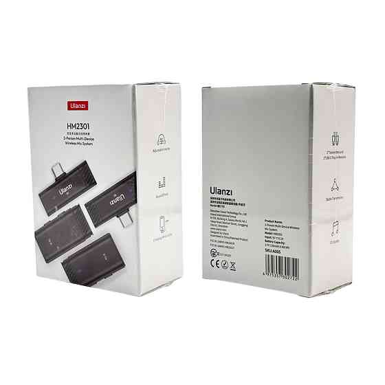 Бездротова мікрофонна система Ulanzi Vijim HM2301 Dual Channel Wireless Lavalier Microphone (A005 HM2301 ) Київ