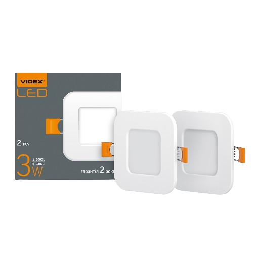 LED Панель врізна квадратна 3W 5000К VL-DLS-035(2) Videx Житомир - изображение 1