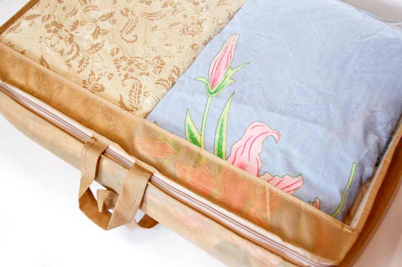 Кофр прозрачный для постельного белья и одеял M HS-M-beige (Бежевый) Сумы - изображение 2