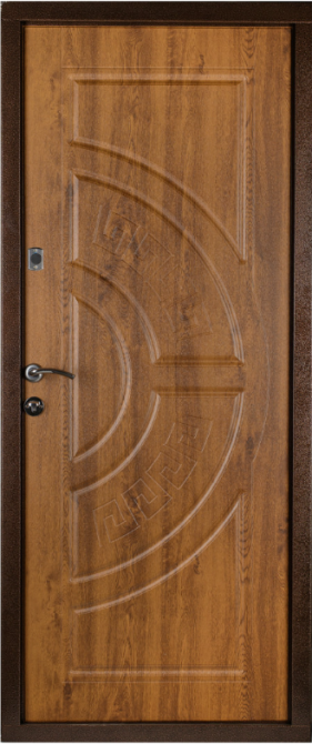 Дверь входная Наши двери Б-18 ОПТИМА Медь антик / ПВХ Дуб золотой 960х2040 мм Киев - изображение 2