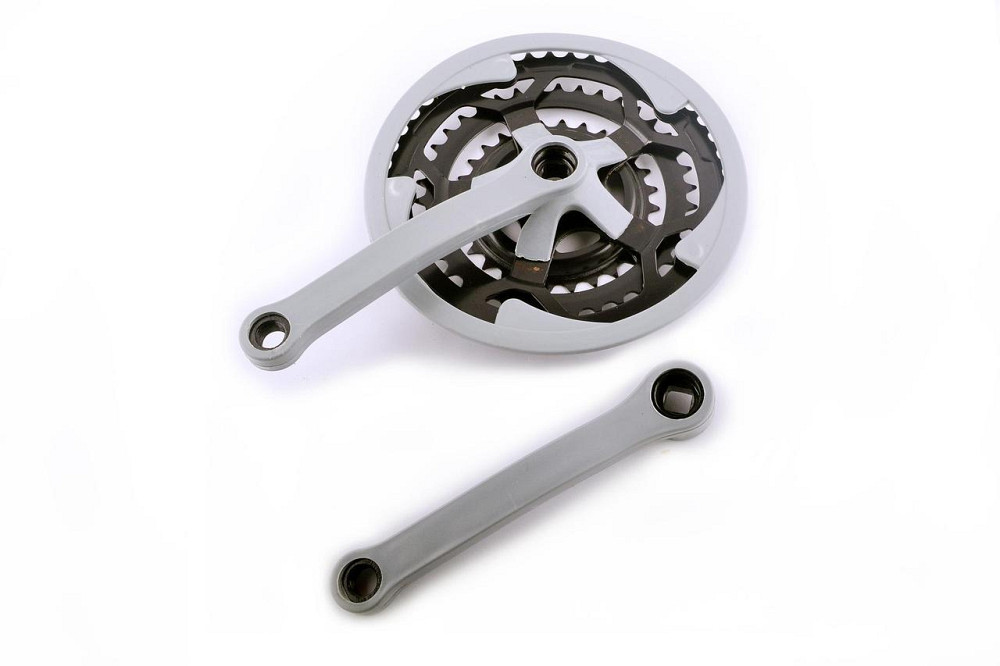 Зірки велосипедні (передні) 28/38/48T (+2 шатуни L-17 см, квадрат, матовий хром, із захистом) Мукачево - фото 1