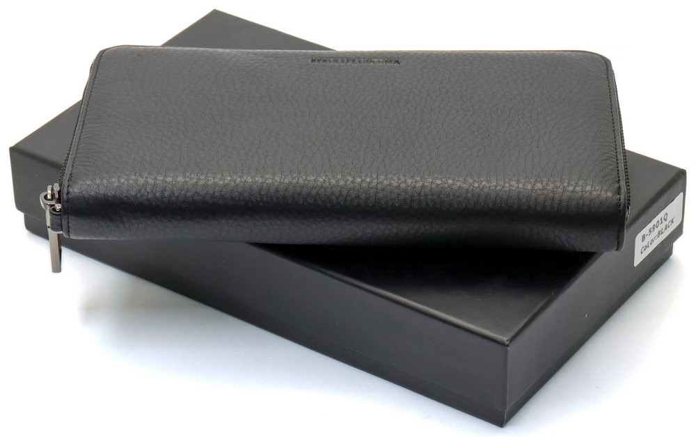 Черный кошелек-клатч с блоком под карточки под одной молнией из натуральной кожи  Marco Coverna МС-5901Q Киев - изображение 2