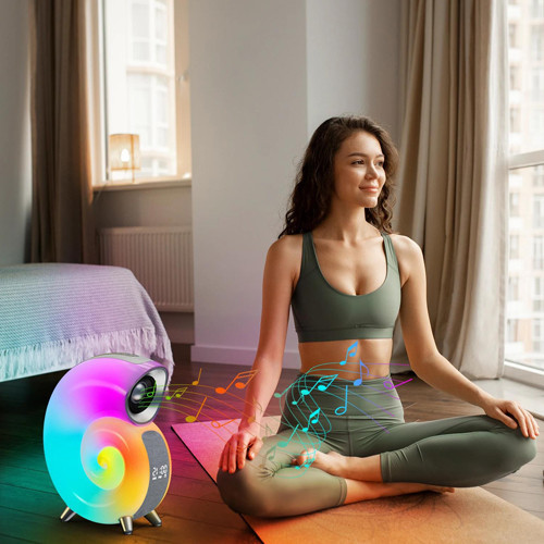 Акумуляторний нічник G-Smart N70 RGB з годинником та Bluetooth колонкою (Білий) Вінниця - фото 4