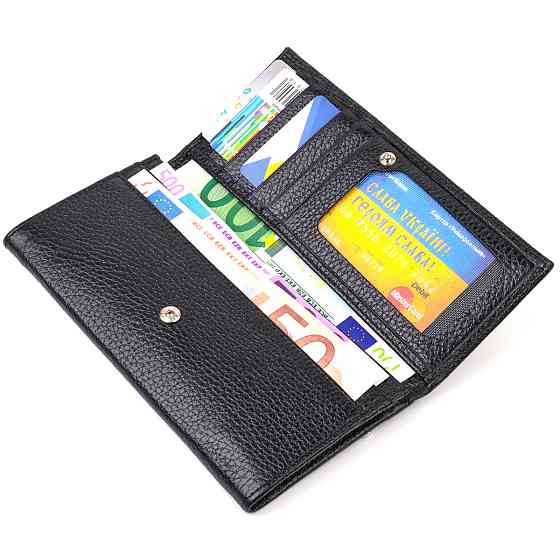 Функціональний гаманець для жінок з натуральної шкіри CANPELLINI 21822 Чорний Київ