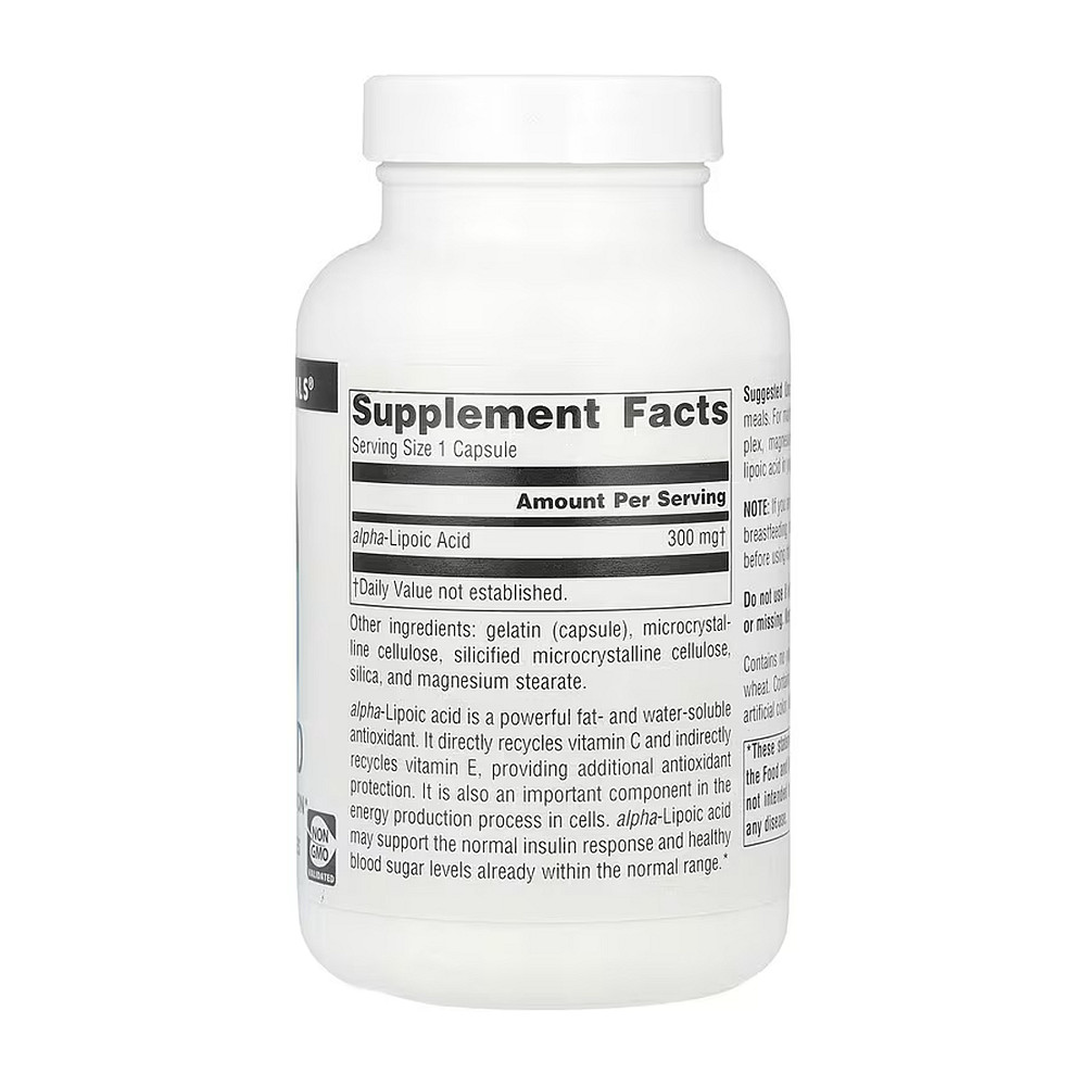 Альфа-ліпоєва кислота Source Naturals Alpha Lipoic Acid 300 мг 120 капсул Луцьк - фото 2
