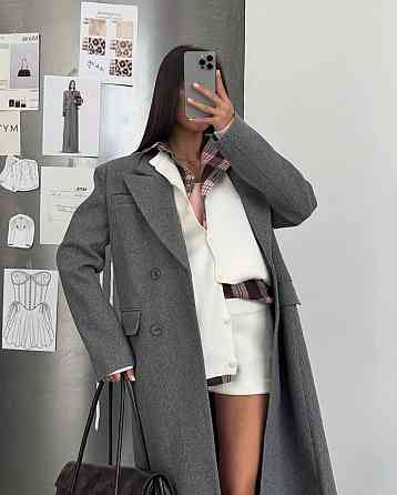 Жіноче трендове пальто оверсайз крій вовна + підкладка 46/48 Одеса