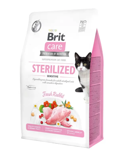 Сухий корм для стерилізованих котів Бріт Brit Care Cat GF Sterilized Sensitive з чутливим травленням, 7 кг Вінниця - фото 1