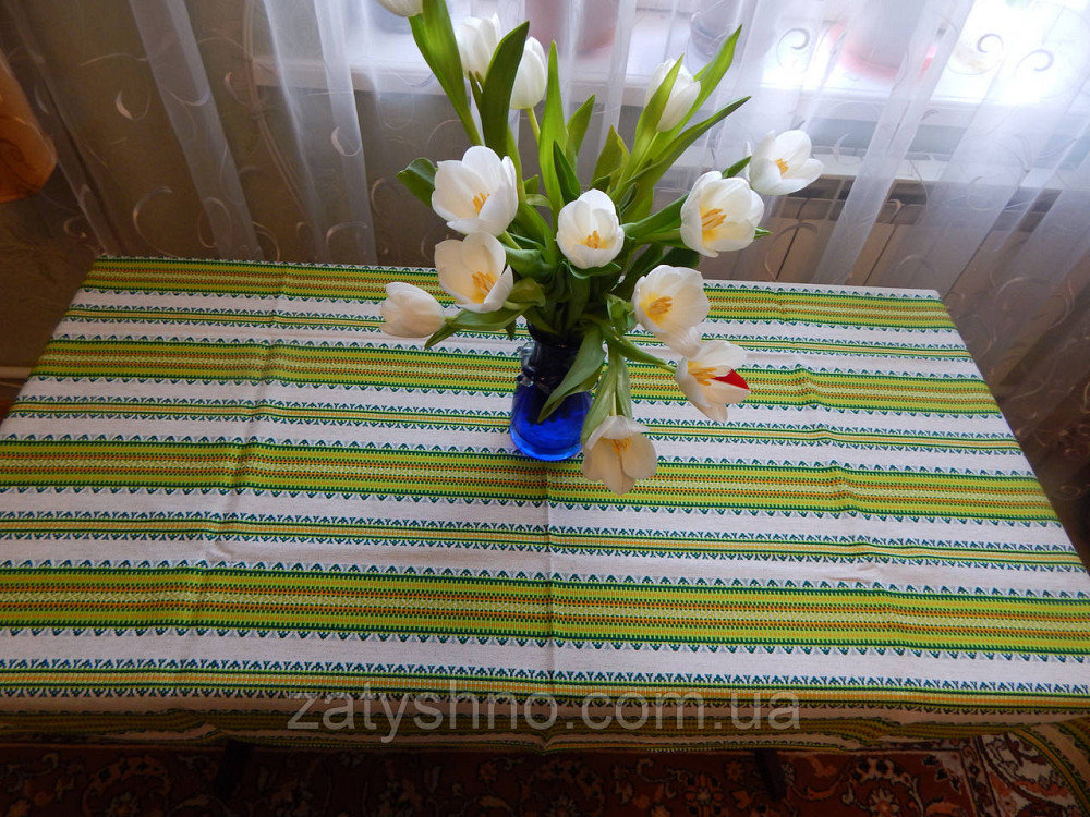 Салатовая скатерть вышитая Киев - изображение 6