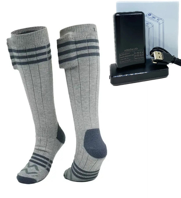 Шкарпетки з підігрівом ZBHSWZ06 з блоком живлення 4000mAh 38-44р. (Сірі) Вінниця - фото 12