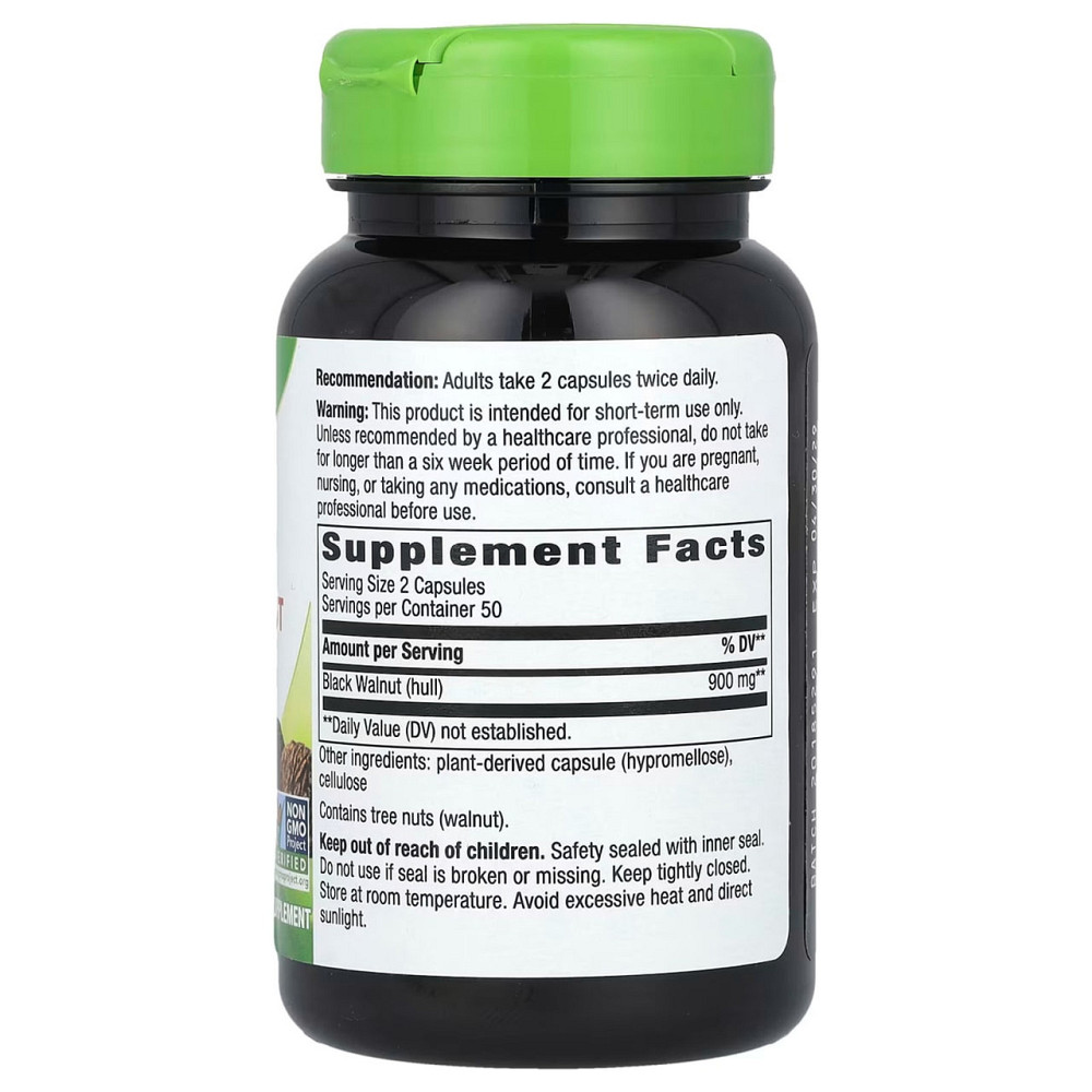 Черный орех Nature's Way  Black Walnut Hulls 900 мг 100 вег капс Киев - изображение 2