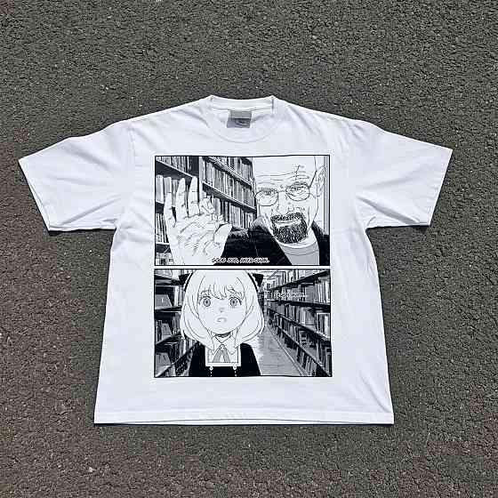 Футболка для мальчика с принтом аниме Шпион и семья Анйа Форгер Валтер оверсайз (рост от 165 до 180 ) Черний Днепр