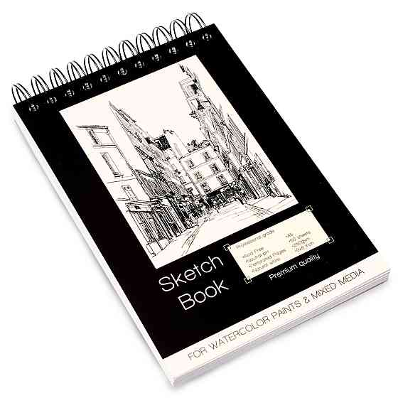 Папір для скетчингу та малювання А5 250 г\м2 на 50 аркушів, альбом на спіралі із щільним папером Кам'янець-Подільський