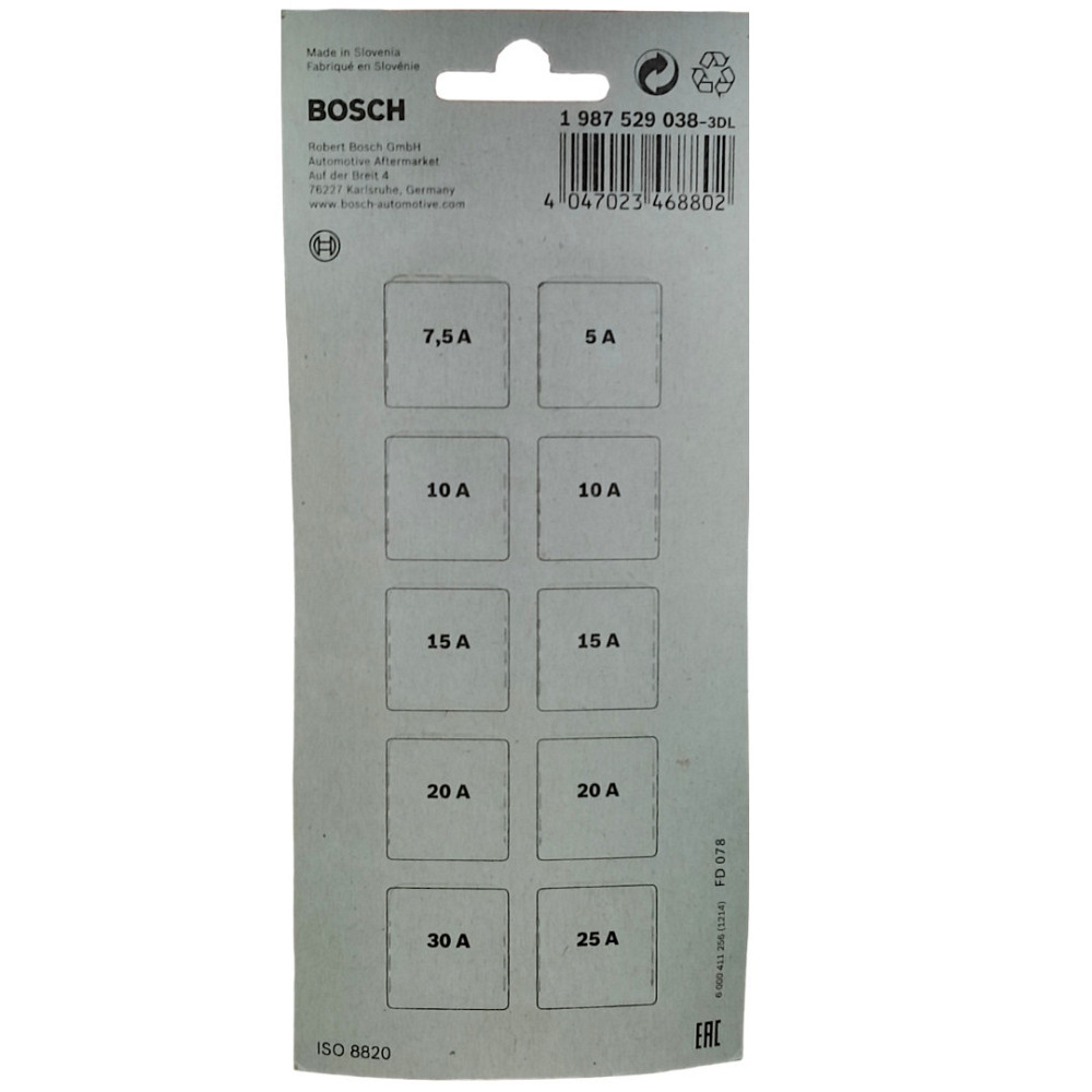 Комплект предохранителей MINI Bosch 5A-30A 10шт Ковель - изображение 3