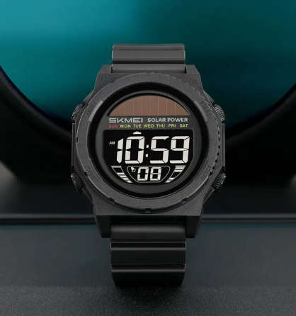 Часы мужские наручные на солнечной батарее Skmei 2358 solar (Черный с черным) Киев
