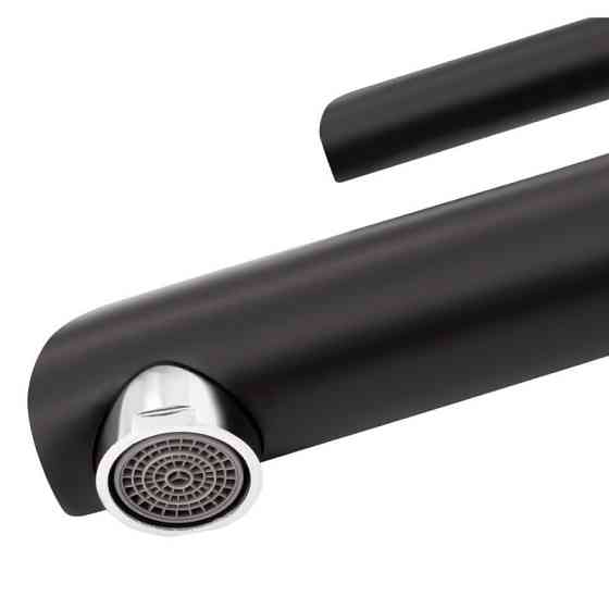 Змішувач для раковини Qtap Grand QTGRABCR001F (k35), одноважільний, низький, Chrome/Black Харків