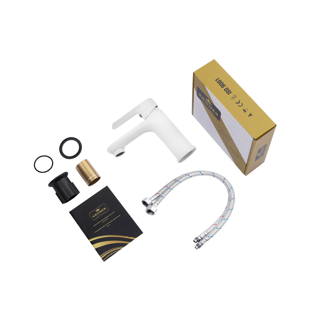 Змішувач для раковини Kroner KRM Fulda - W010 білий Київ - фото 7