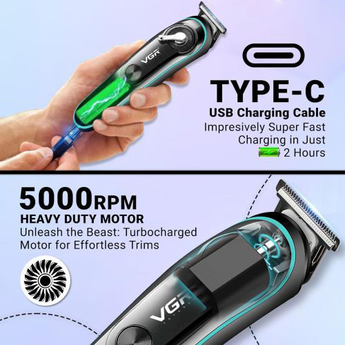 Електрична акумуляторна машинка для стрижки VGR V-075, Машинка для стрижки волосся і гоління JL-22 Одеса - фото 7