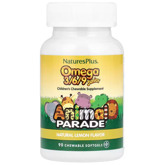 Омега 3 6 9 для детей Animal Parade Omega 3/6/9 Junior Nature's Plus 90 жев капс лимонный вкус Киев - изображение 1