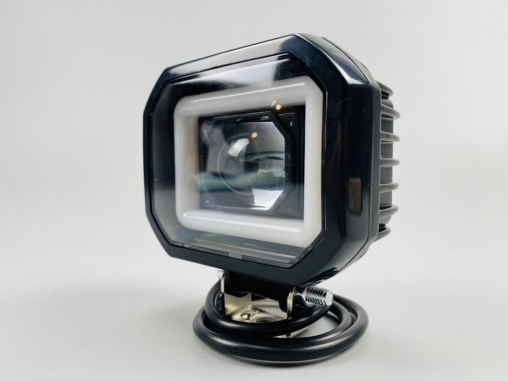 Фара LED квадратна 40W + LED кільце + велика лінза, додаткова протитуманна фара Мукачево - фото 4
