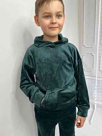 Дитячий велюровий костюм Кенгуру 110-116 Смарагдовий Харків