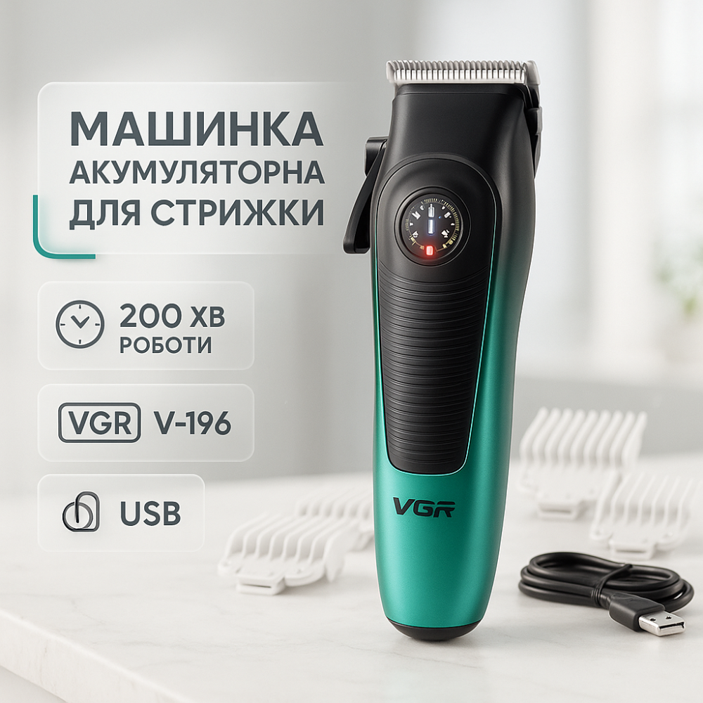 Триммер для волос портативный VGR V-196, Беспроводной аккумуляторный триммер для стрижки волос NJ-54 Львов - изображение 19