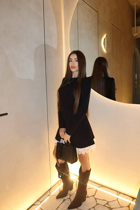 Жіноча приталена сукня з мереживом трикотаж Alex + бавовна Чорна, 44/46 Одеса - фото 2