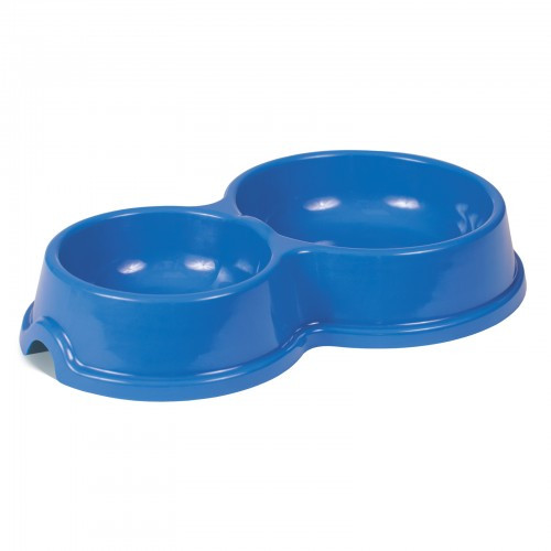 Миска подвійна №2 0,25/0,45 л для котів синя Київ - фото 1