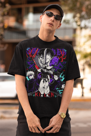 Футболка аниме Магическая битва оверсайз (S/M/L) Черний AnimeJ0098 Днепр