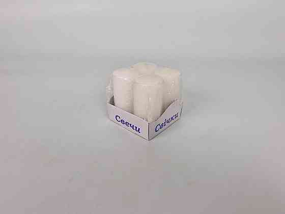 Цветная Цилиндр парафиновая свеча (40/80) БЕЛАЯ  (4 шт) Харьков