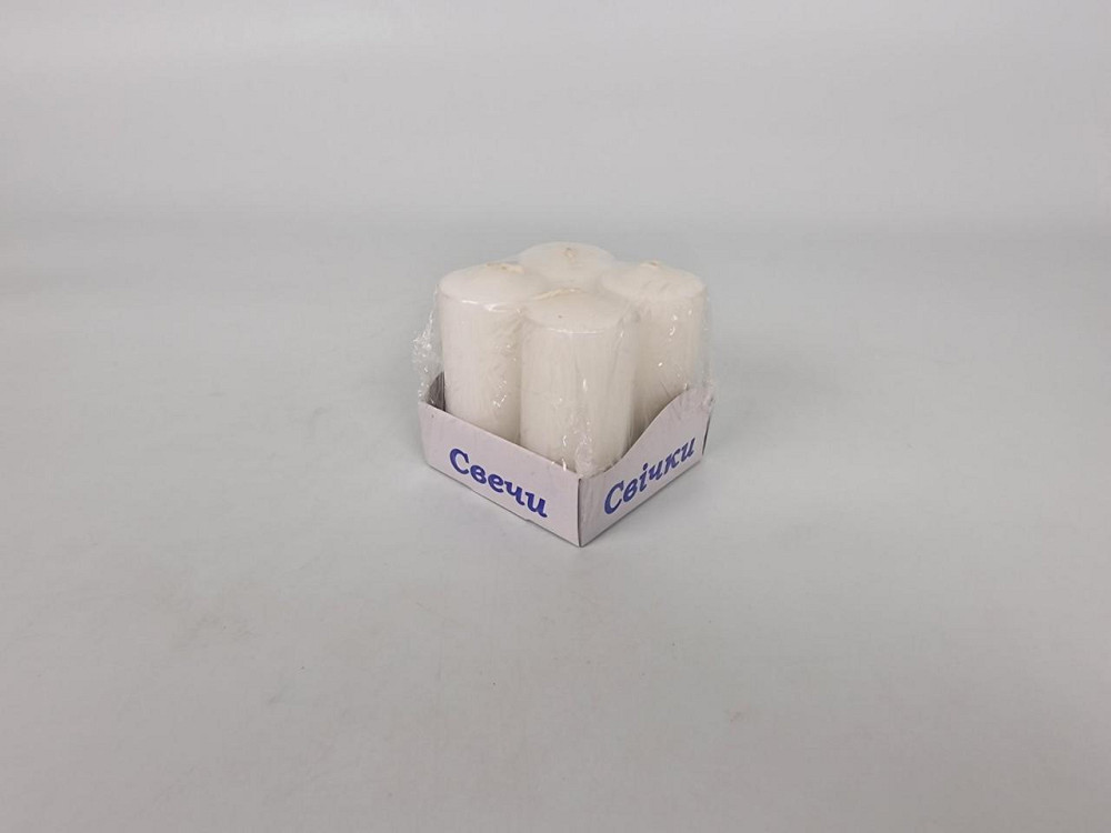 Цветная Цилиндр парафиновая свеча (40/80) БЕЛАЯ  (4 шт) Харьков - изображение 1