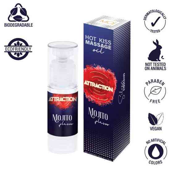 Розпродаж!!! Їстівна масажна олія MAI Attraction Mojito Hot Kiss 50 мл (термін 09.2026) Sex Aura Київ