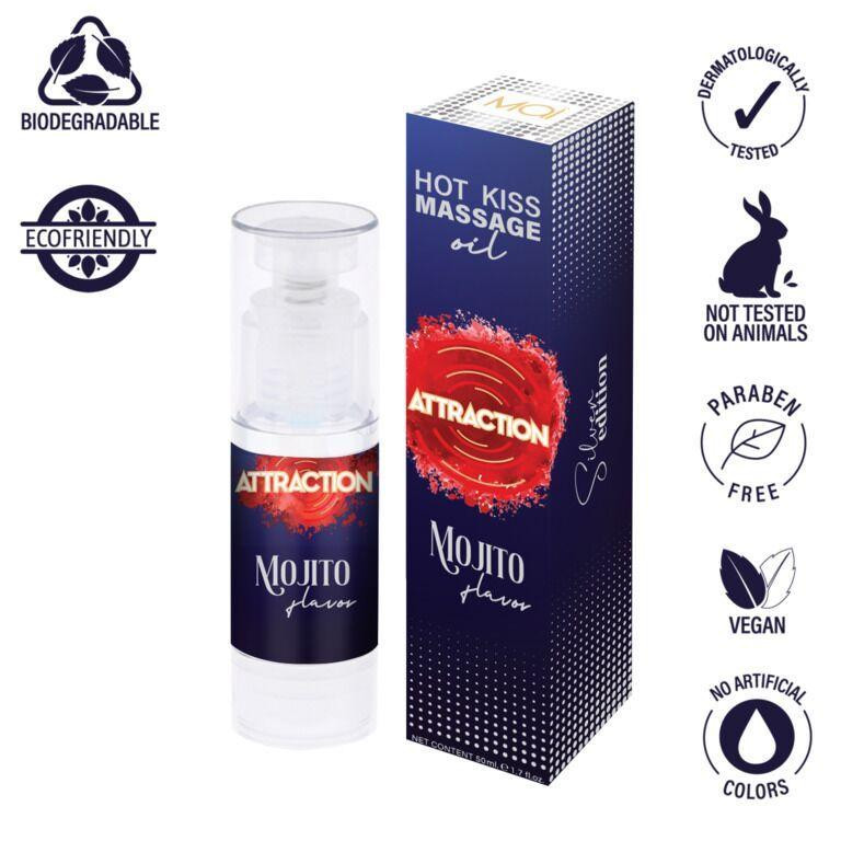 Розпродаж!!! Їстівна масажна олія MAI Attraction Mojito Hot Kiss 50 мл (термін 09.2026) Sex Aura Київ - фото 3