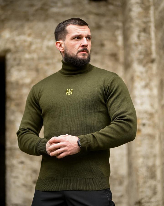 Мужской Гольф вязаный Patriot oliva ПП8184 Одесса - изображение 2