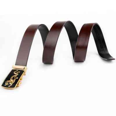 Ремень Vintage Мужской золотой дракон Коричневый (20259) Винница