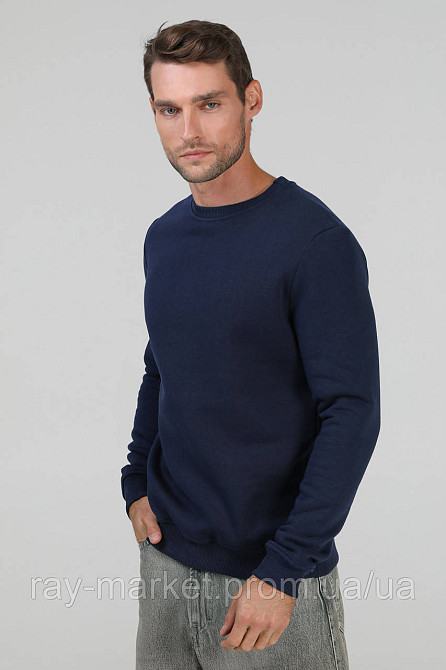 Світшот базовий утеплений Ray Basic чоловічий темно-синій (U0301M-Navy Blue) XL Київ - фото 2