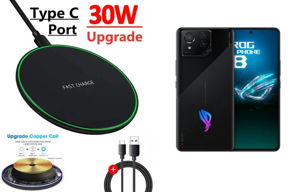 Бездротовий зарядний пристрій 30W для ASUS ROG Phone 8, ROG Phone 8 Pro Київ - фото 2