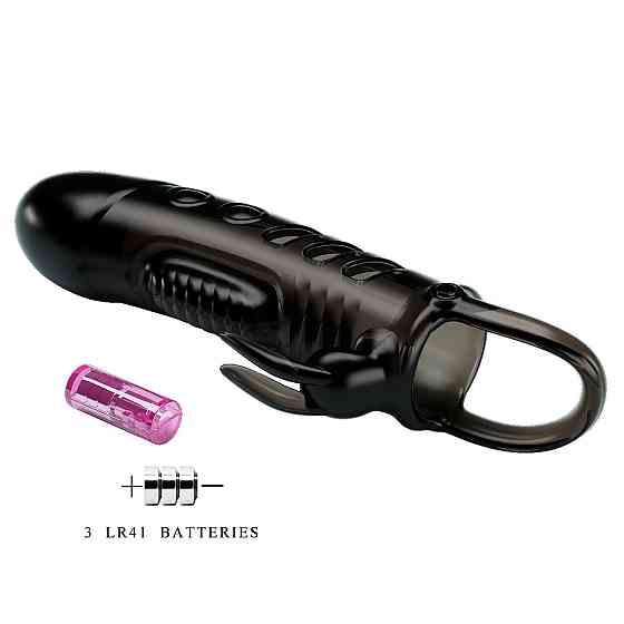 Насадка на член - Pretty Love Sloane Vibrating Penis Sleeve Black Sex Aura Київ