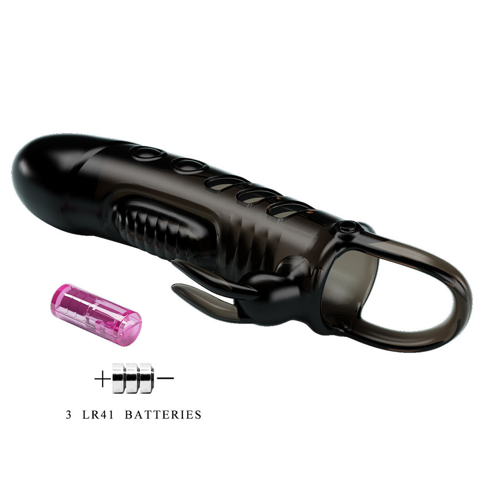 Насадка на член - Pretty Love Sloane Vibrating Penis Sleeve Black Sex Aura Київ - фото 6