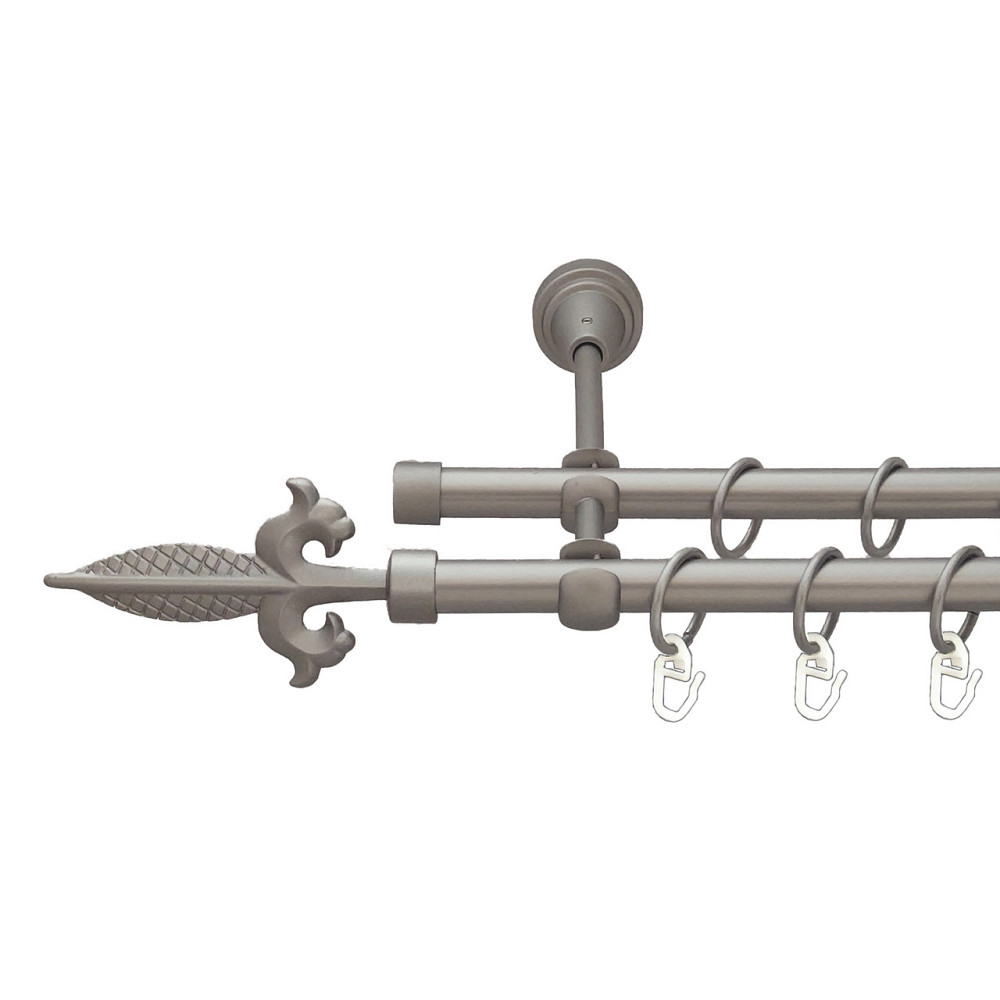 Карниз Orvit Генуя металевий дворядний відкритий Сатин 16\16 мм 160 см (6098922) Львов - изображение 1