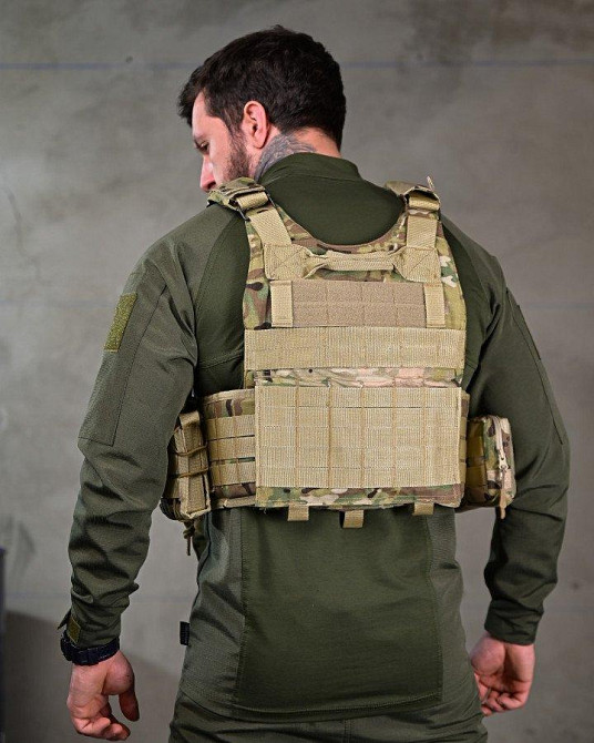 Якісна плитоноска 4 скидання з напашником Attack мультикам ПП7563 Одеса - фото 3