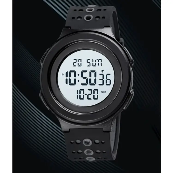 Чоловічий наручний годинник Skmei 1733 (Чорний з білим) Київ