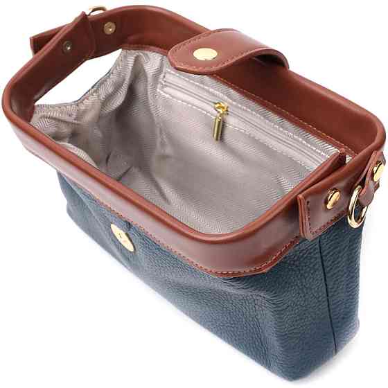 Оригінальний шкіряний клатч у модному кольорі з цікавою клямкою (Vintage) Київ