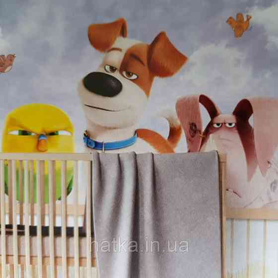 Шпалери вінілові на флізелін дитячі тварини птахи, метелики рослини Київ