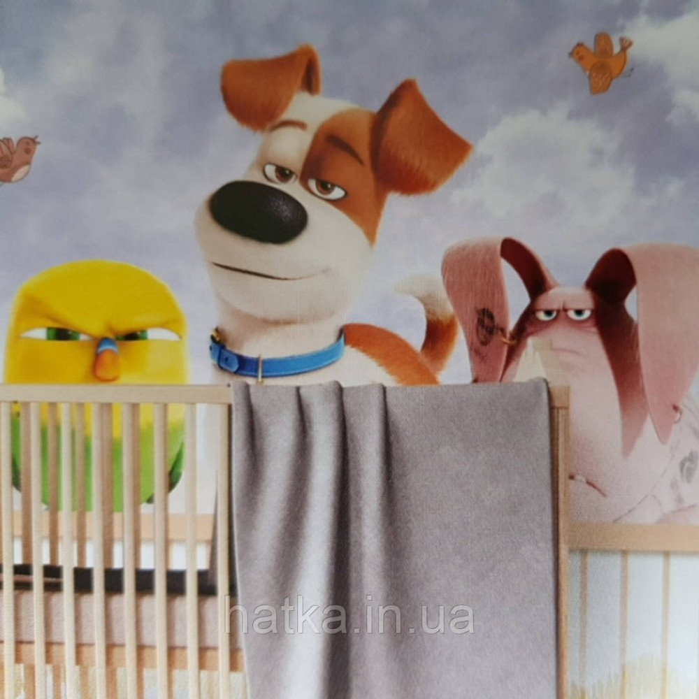 Шпалери вінілові на флізелін дитячі тварини птахи, метелики рослини Київ - фото 1