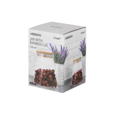 Емкость для сыпучих продуктов Ardesto Fresh конус, стекло, бамбук 740 мл (AR1374BLC) Винница