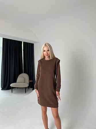 Тепла жіноча сукня спортивна "Cassie" оптом | Норма і батал | Розпродаж моделі Шоколадний, 50-52 Київ