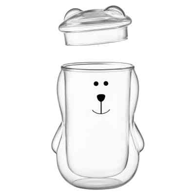 Набор стаканов Ardesto Animals з кришкою 300 мл 2 шт прозорий (AR2630BBR) Винница