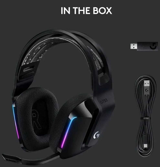 Наушники с микрофоном Logitech G733 Lightspeed Wireless RGB Black. Киев - изображение 2
