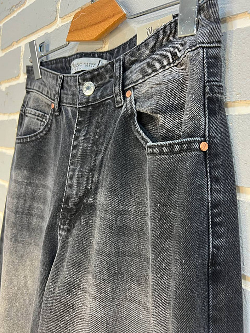 Джинсы женские Its Basic 2452 baggy jeans палаццо широкие от бедра вареные черные, черный, 38, 38, 7 Одесса - изображение 8